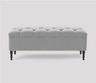 Swiss Chesterfield Upholstered Ottoman Storage Bench with Legs