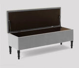 Swiss Chesterfield Upholstered Ottoman Storage Bench with Legs