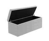 Safar Large Velvet Ottoman Storage Box with Plain Lid