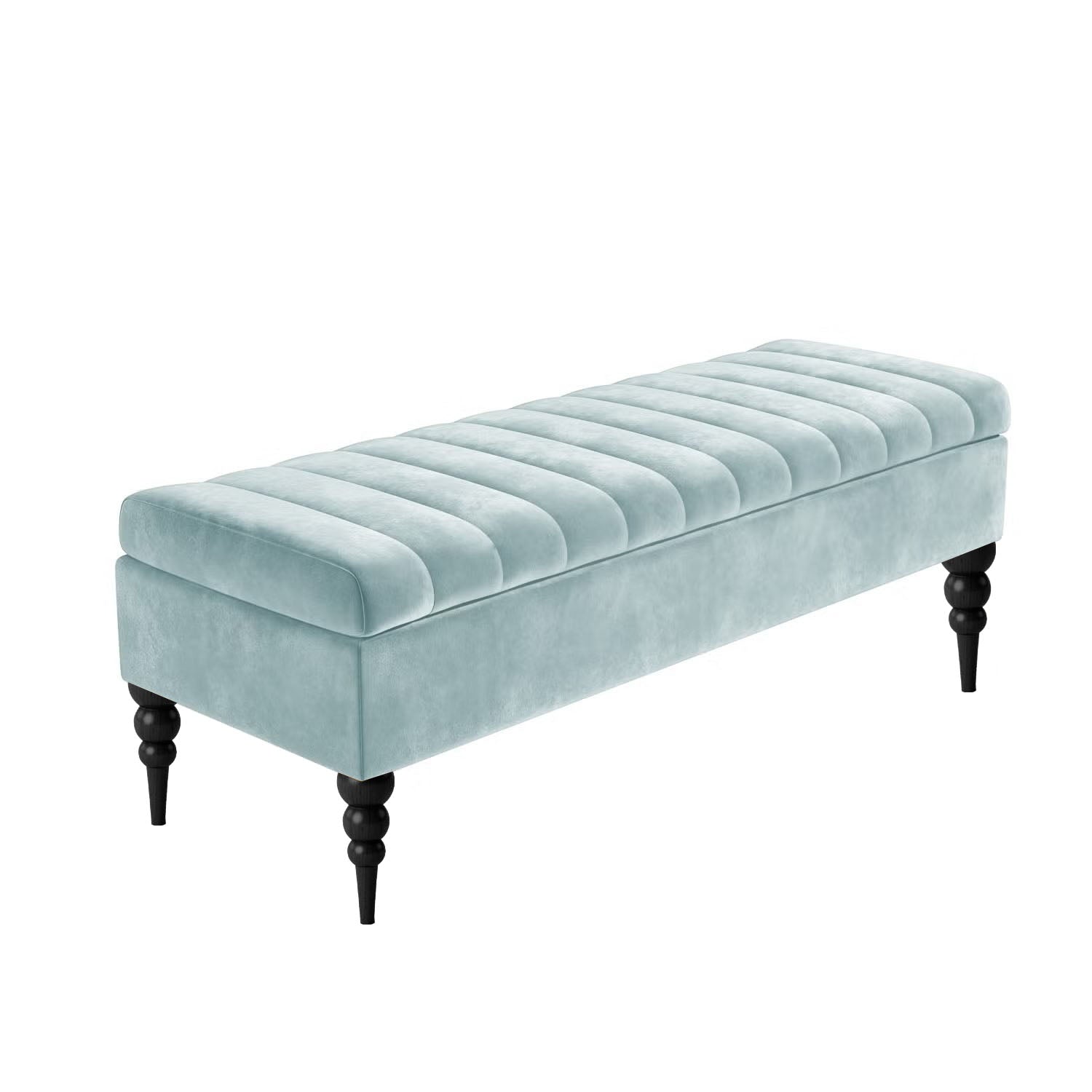 Sierra Velvet Storage Shoe Bench with Legs