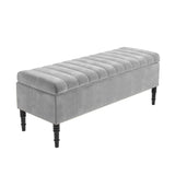 Paris Striped Ottoman Bench with storage