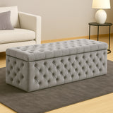 Lux Full Upholstered Velvet Storage Ottoman Box