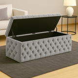 Lux Full Upholstered Velvet Storage Ottoman Box