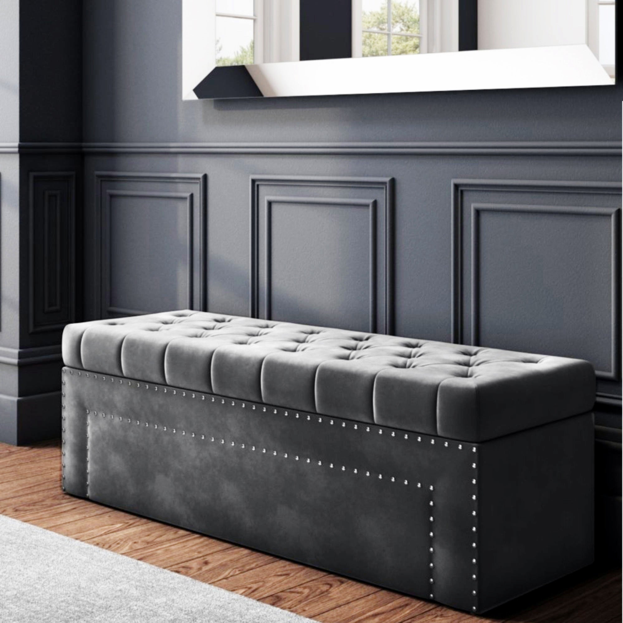 ELLA Chesterfield Upholstered Blanket Box AZ Interiors