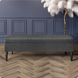 Safar Plain Upholstered Shoe Storage Bench with Legs