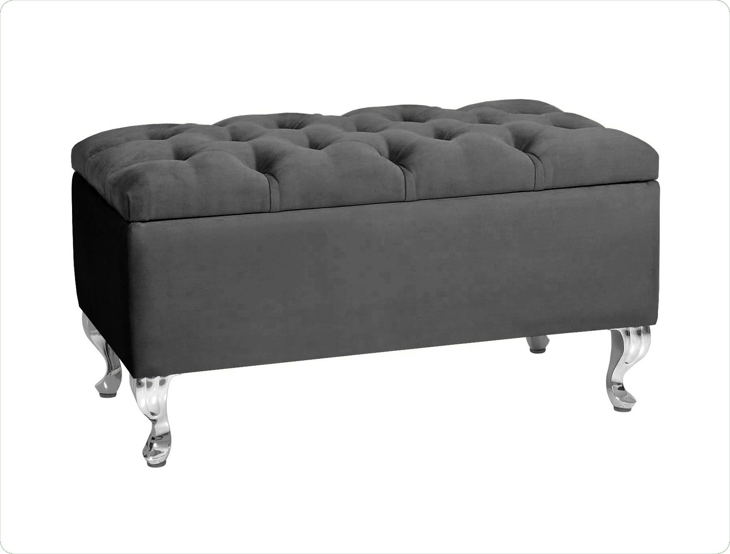 Londona Velvet Storage Bench with Legs