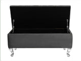 Londona Velvet Storage Bench with Legs