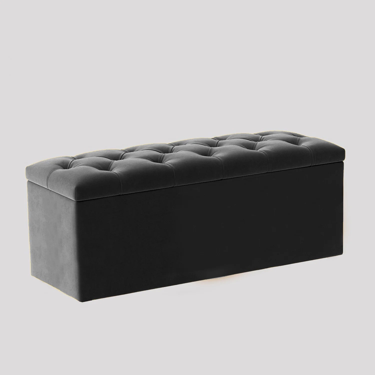 Luna Chesterfield Velvet Storage Ottoman