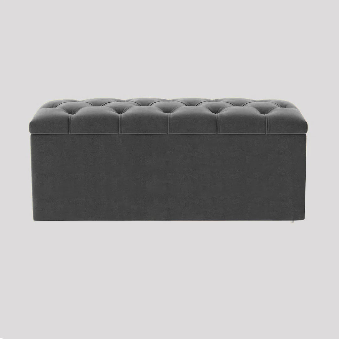 Luna Chesterfield Velvet Storage Ottoman