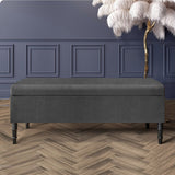 Paris Velvet Ottoman Storage Bench with Plain Lid