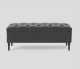 Swiss Chesterfield Upholstered Ottoman Storage Bench with Legs