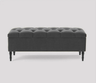Swiss Chesterfield Upholstered Ottoman Storage Bench with Legs
