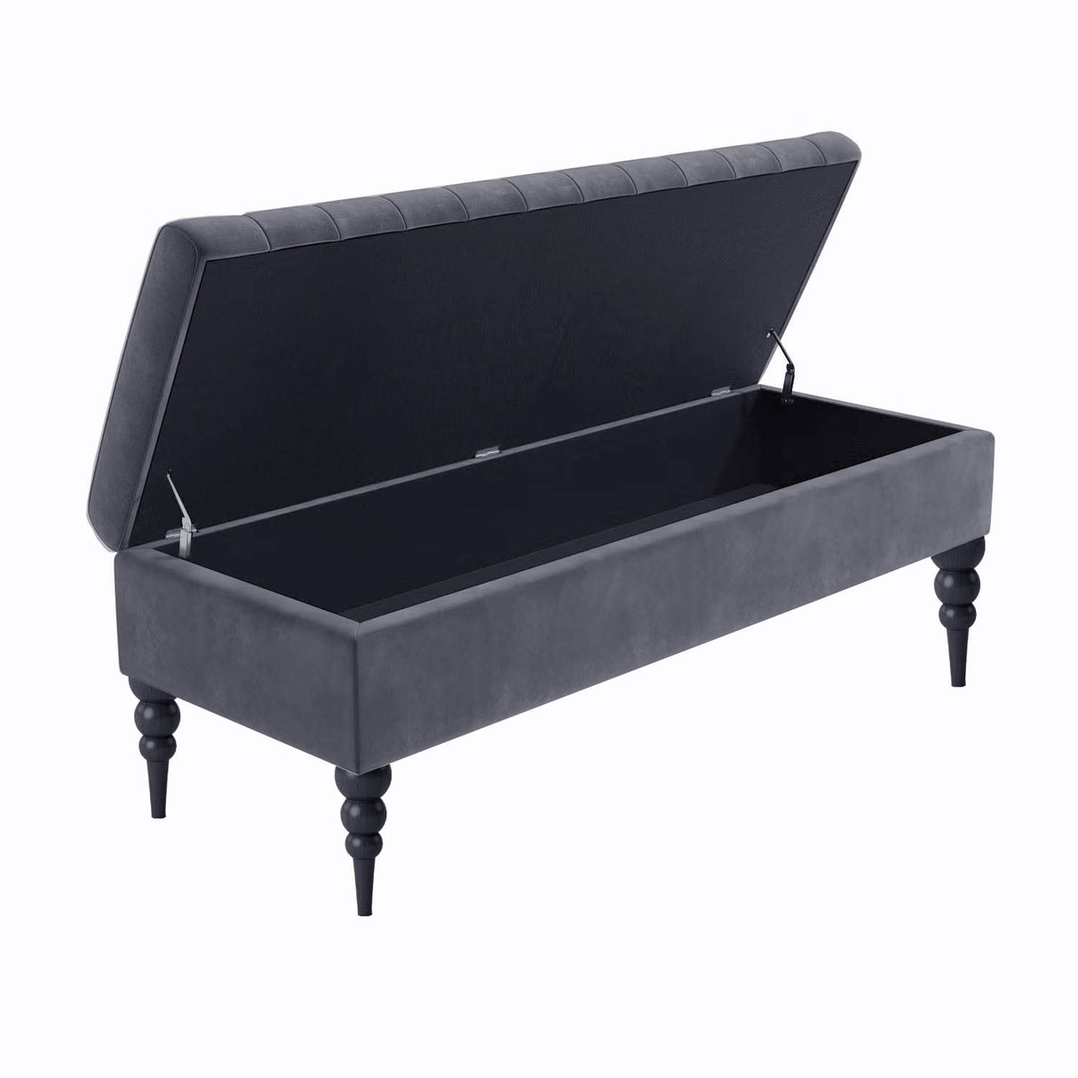 Sierra Velvet Storage Shoe Bench with Legs