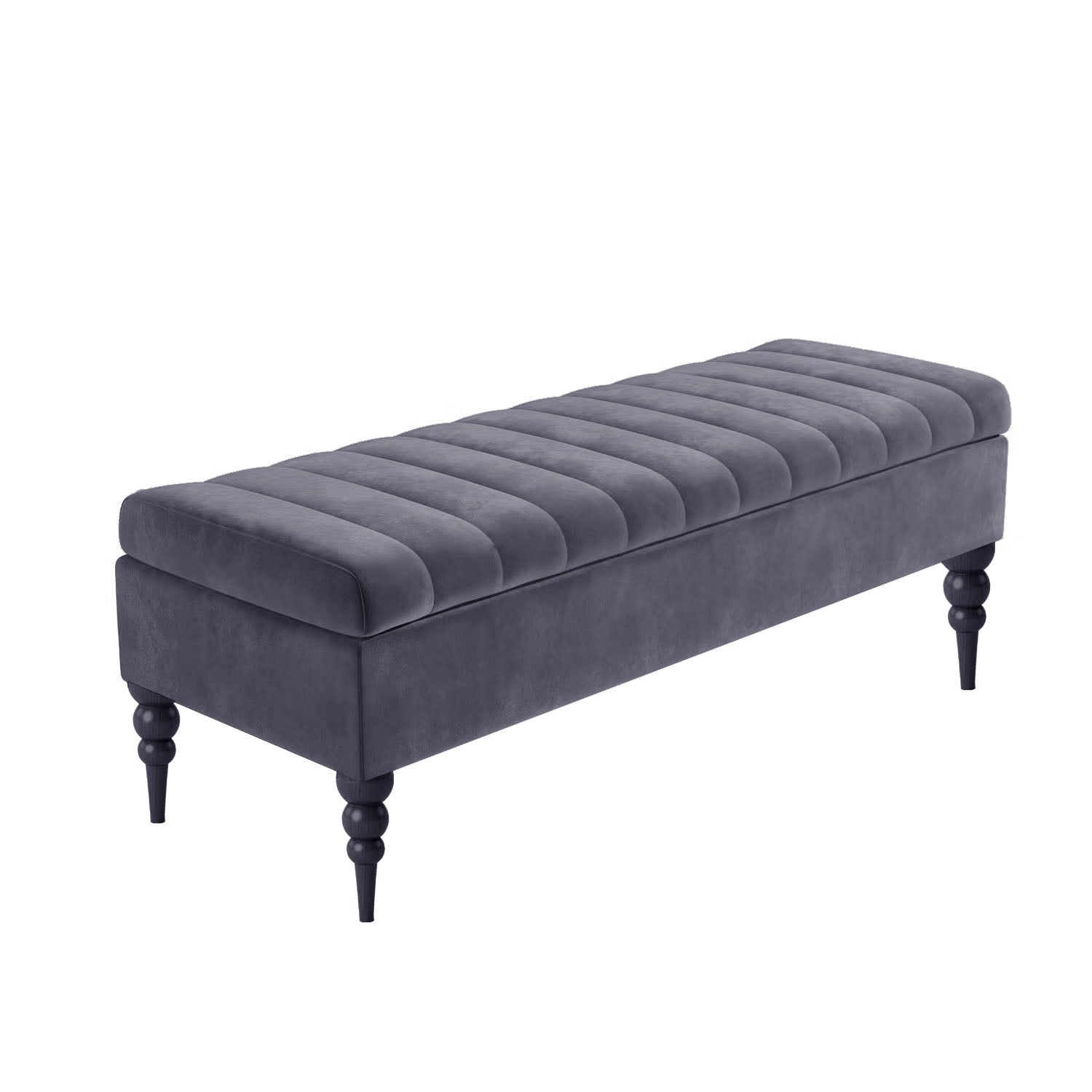 Sierra Velvet Storage Shoe Bench with Legs