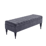 Sierra Velvet Storage Shoe Bench with Legs