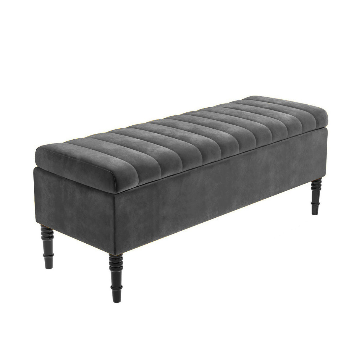 Paris Striped Ottoman Bench with storage