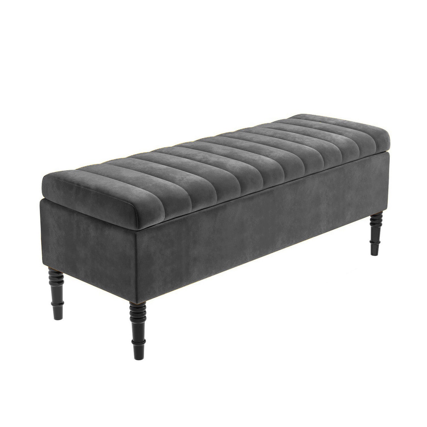 Paris Striped Ottoman Bench with storage