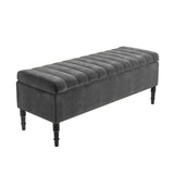 Paris Striped Ottoman Bench with storage