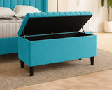 Safari Lined Upholstered Ottoman with Legs