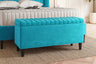 Safari Lined Upholstered Ottoman Bench with Storage