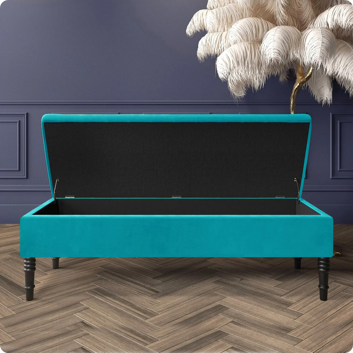 Safar Plain Upholstered Shoe Storage Bench with Legs