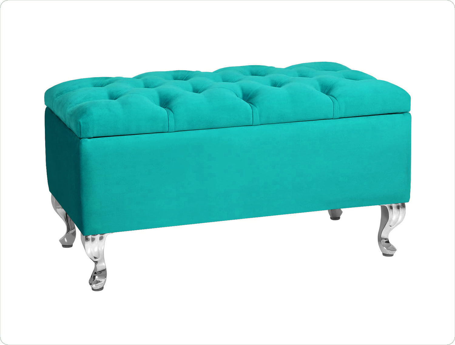 Londona Velvet Storage Bench with Legs