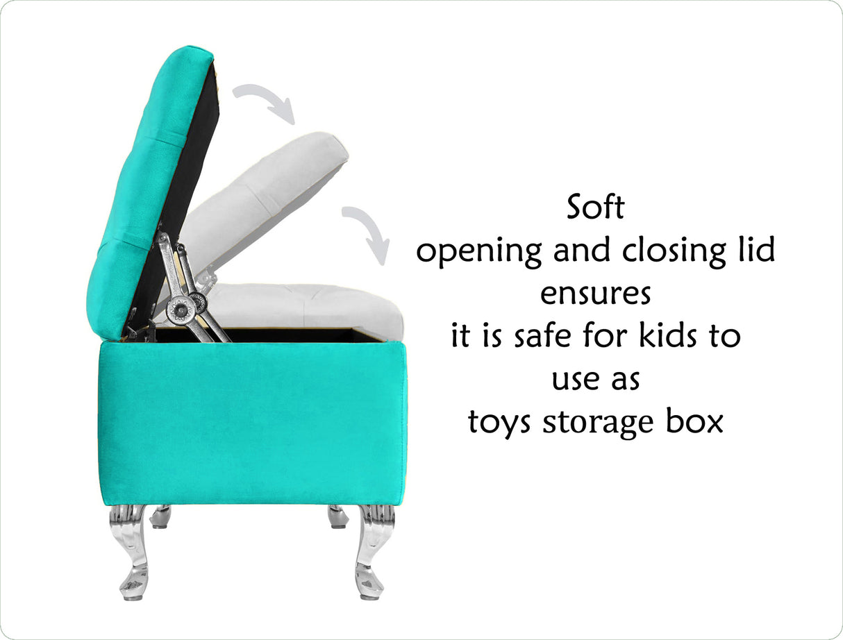 Londona Velvet Storage Bench with Legs