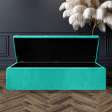 Large Safar Ottoman Storage Box - Plush Velvet Fabric Ottoman