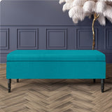 Paris Velvet Ottoman Storage Bench with Plain Lid