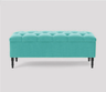 Swiss Chesterfield Upholstered Ottoman Storage Bench with Legs
