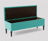 Swiss Chesterfield Upholstered Ottoman Storage Bench with Legs