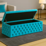 Lux Full Upholstered Velvet Storage Ottoman Box