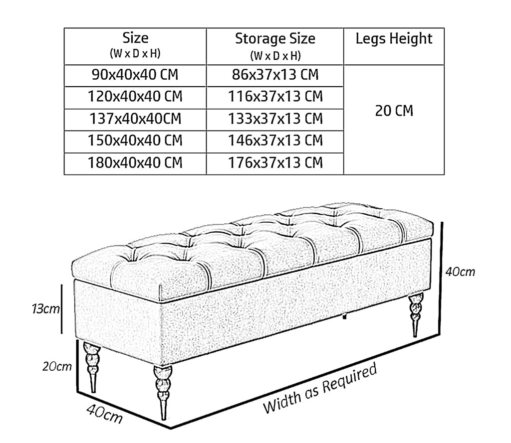 Safar Chesterfield Shoe Storage Bench with Legs