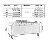 Safari Lined Upholstered Ottoman Bench with Storage