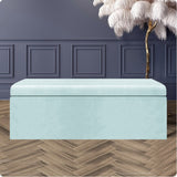 Safar Large Velvet Ottoman Storage Box with Plain Lid