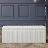 Safar Full Striped Upholstered Ottoman Box