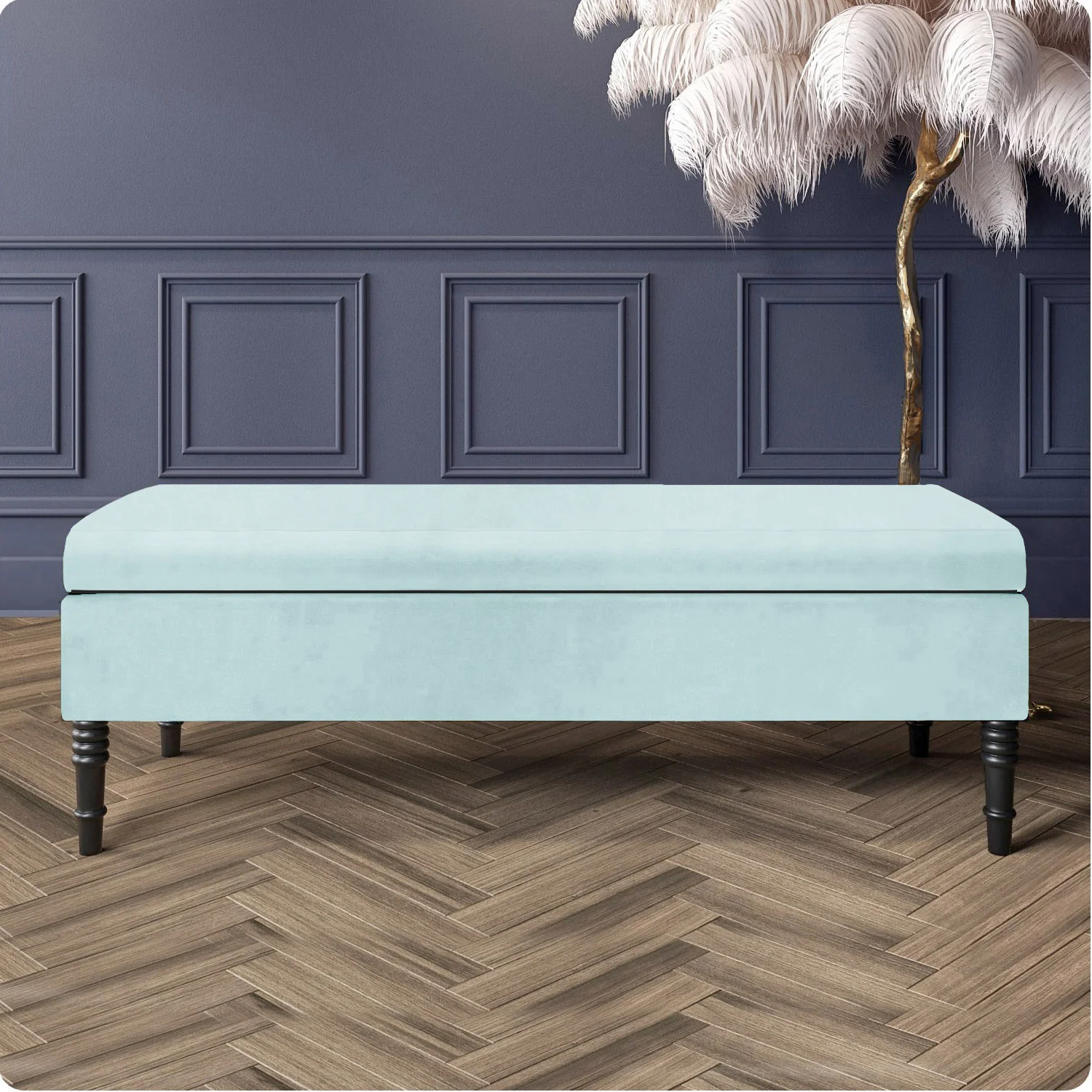 Safar Plain Upholstered Shoe Storage Bench with Legs