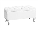 Londona Velvet Storage Bench with Legs