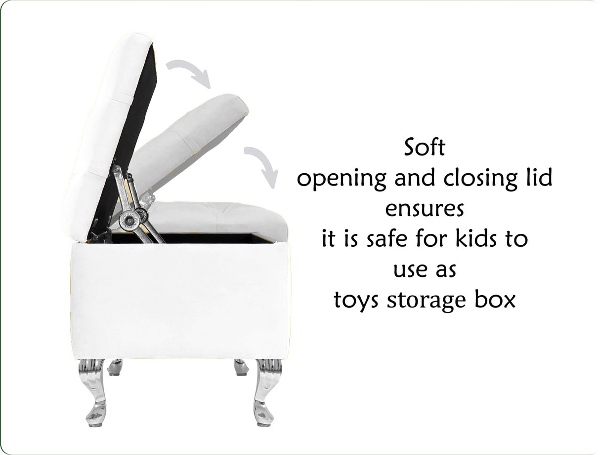 Londona Velvet Storage Bench with Legs