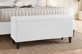 Safari Lined Upholstered Ottoman Bench with Storage