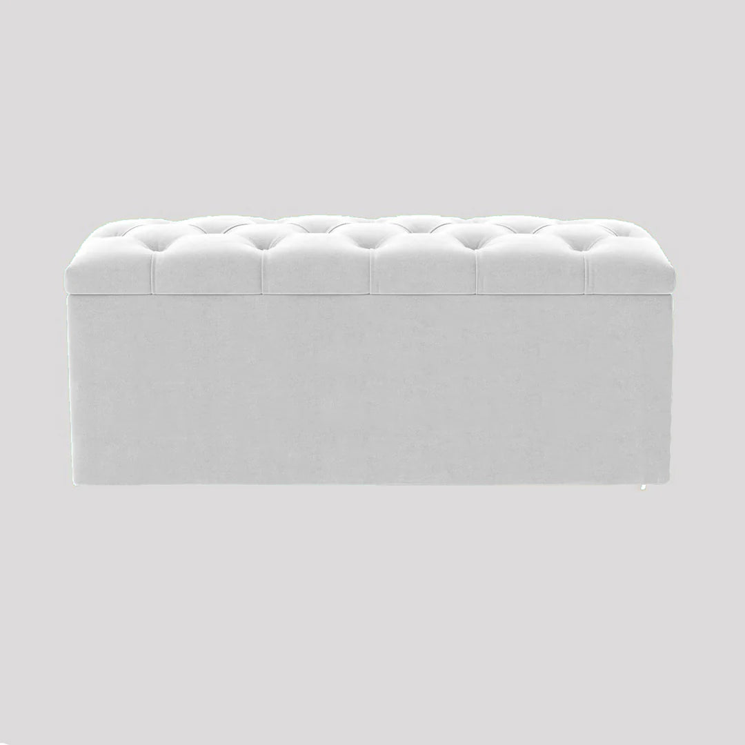 Luna Chesterfield Velvet Storage Ottoman
