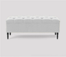 Swiss Chesterfield Upholstered Ottoman Storage Bench with Legs