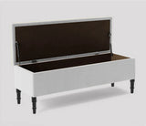 Swiss Chesterfield Upholstered Ottoman Storage Bench with Legs