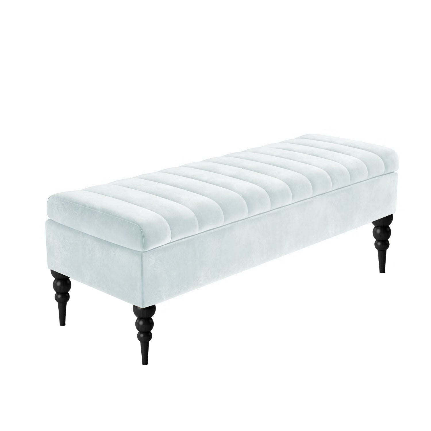 Sierra Velvet Storage Shoe Bench with Legs