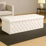 Lux Full Upholstered Velvet Storage Ottoman Box