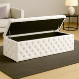 Lux Full Upholstered Velvet Storage Ottoman Box