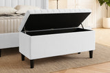 Safari Lined Upholstered Ottoman Bench with Storage