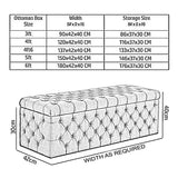 Lux Full Upholstered Velvet Storage Ottoman Box