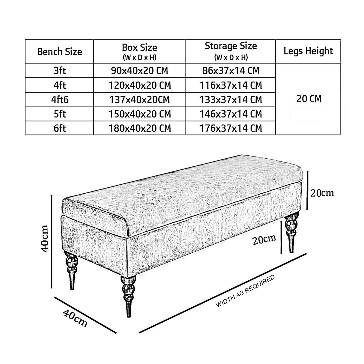 Sierra Plain Upholstered Velvet Storage Bench