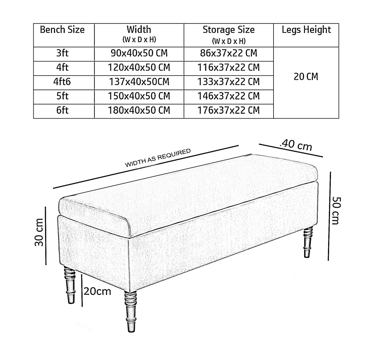 Paris Plain Naples Ottoman Storage Bench